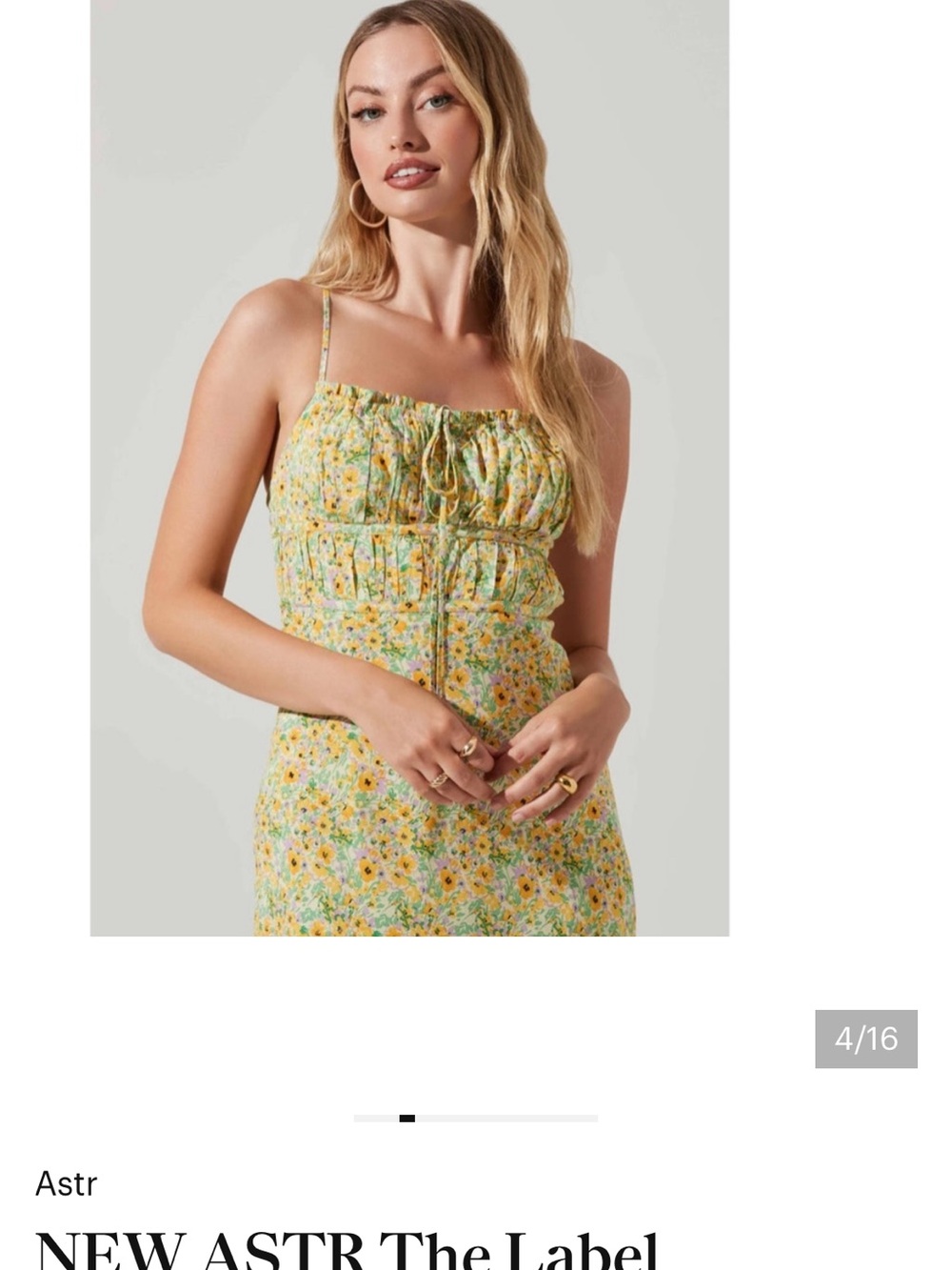 Astr the label Yellow Floral Maritza yellow Dress size M medium 2 4 6 - Picture 3 of 4
